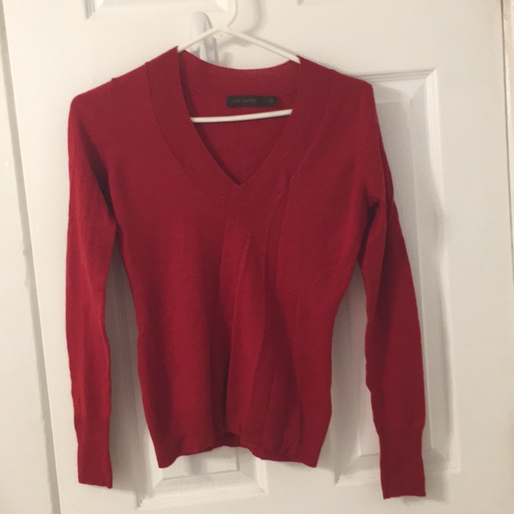 Red V-neck Sweater